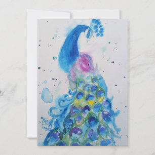 Invitation d'anniversaire à l'aquarelle d'art de p