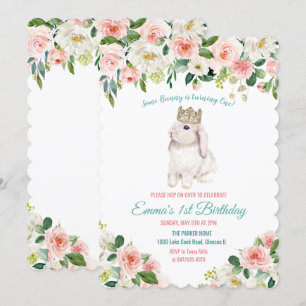 Invitation d'anniversaire à l'aquarelle de lapin p