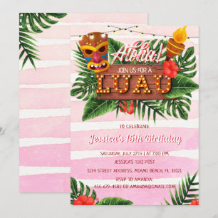 Invitation d'anniversaire à Luau 