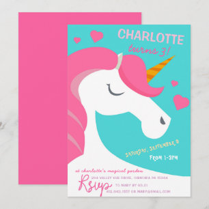 Invitation d'anniversaire à l'Unicorne