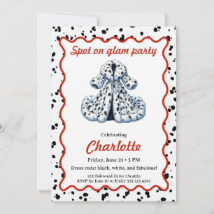 Invitation d'anniversaire à motif dalmate Fête n