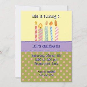 Invitation d'anniversaire à pois