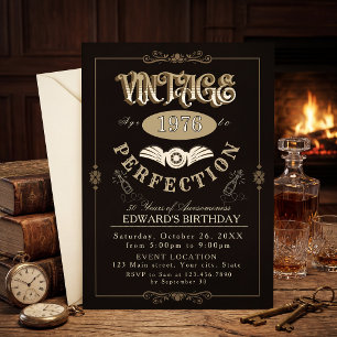 Invitation d'anniversaire à thème whiskey vintage