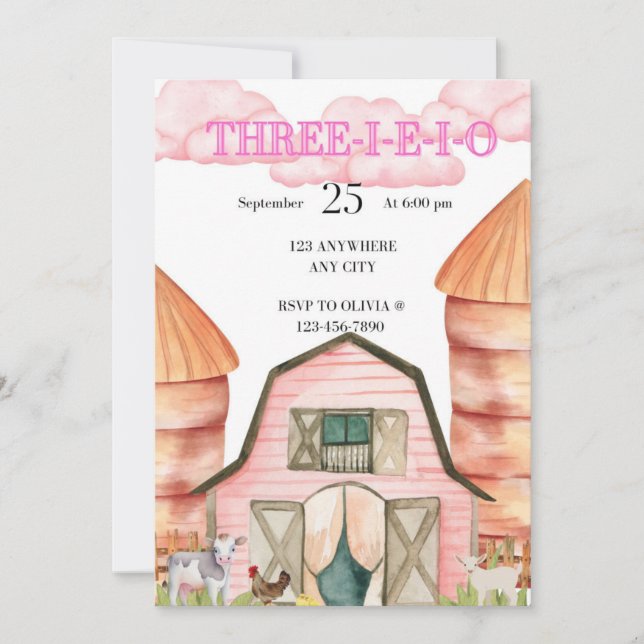 Invitation d'anniversaire à trois-e-e-e-o (Devant)