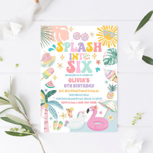 Invitation d'anniversaire à une fête au bord de la