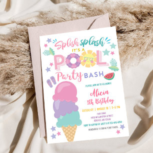 Invitation d'anniversaire à une fête au bord de la