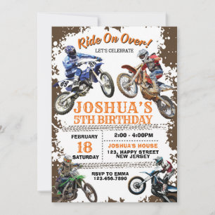 Invitation d'anniversaire à vélo. Invitation de mo