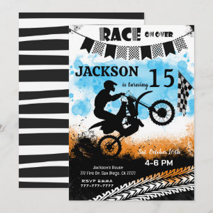 Invitation d'anniversaire à vélo modifiable,
