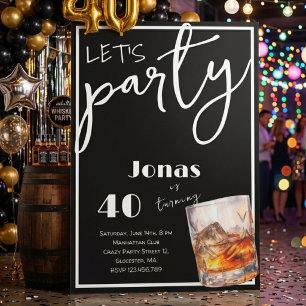 Invitation d'anniversaire adultes Whiskey