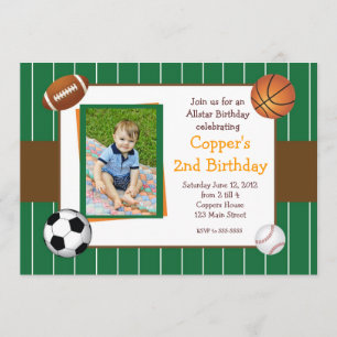 Invitation d'anniversaire Allstar Sports