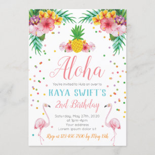 Invitation d'anniversaire Aloha