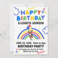 Invitation d'anniversaire Âne Blanc