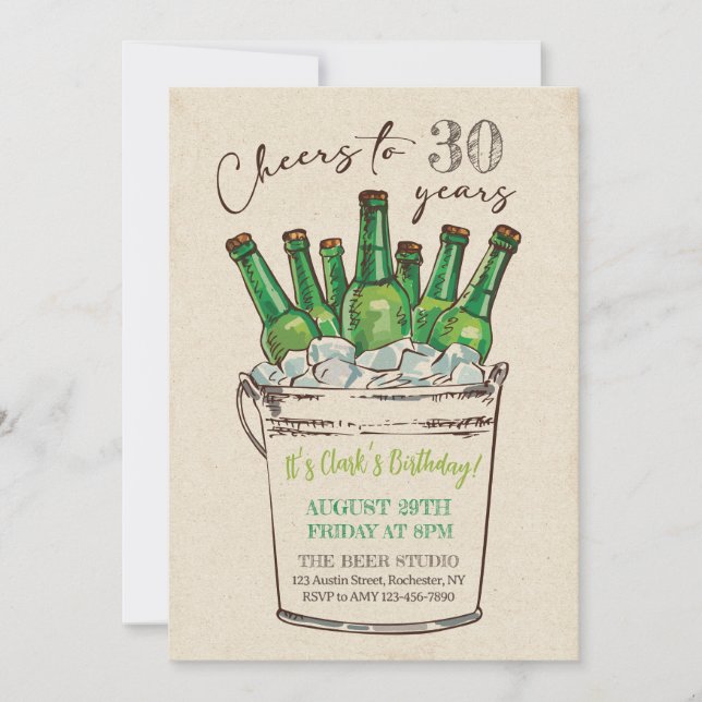 Invitation d'anniversaire, Anniversaire adulte (Devant)