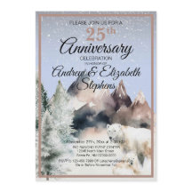 Invitation d'anniversaire aquarelle Forêt d'hiver