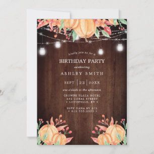 Invitation d'anniversaire Aquarelle Lumières d'aut