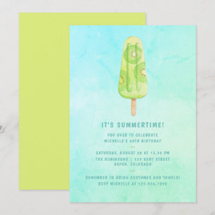 Invitation d'anniversaire aquarelle Popsicle d'été