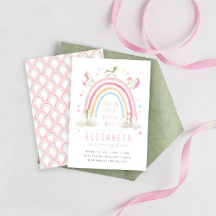 Invitation d'anniversaire Arc-en-ciel Licorne, Arc