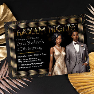 Invitation d'anniversaire Art Déco Harlem Nights A