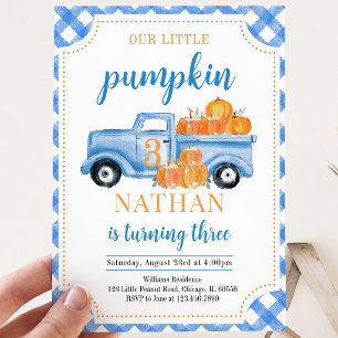 Invitation d'anniversaire au camion de citrouille