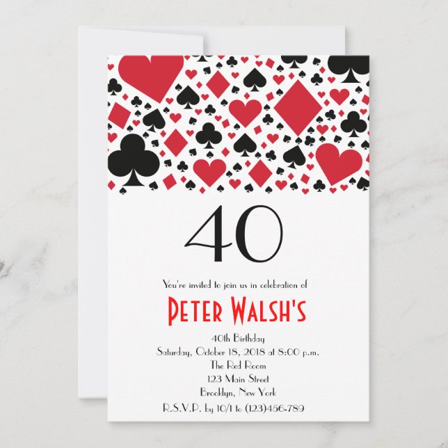 Invitation d'anniversaire au Casino Las Vegas (Devant)