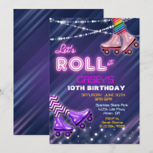 Invitation d'anniversaire au patin à roulettes TOU