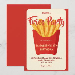 Invitation d'anniversaire au restaurant Frites