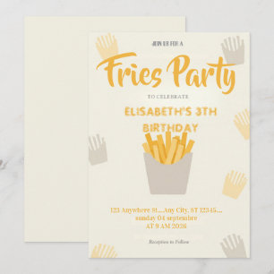 Invitation d'anniversaire au restaurant Frites