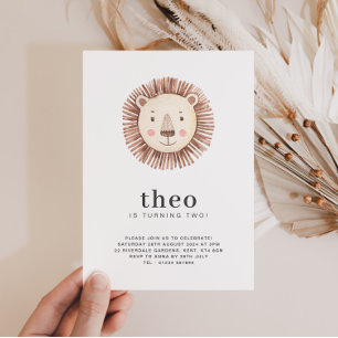 Invitation d'anniversaire au visage de lion