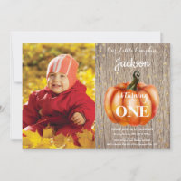 Invitation d'anniversaire automnale citrouille rus