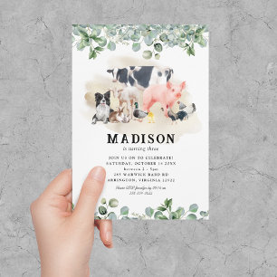 Invitation d'anniversaire aux mignons animaux de l