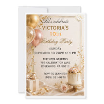 Invitation d'anniversaire avec ballon