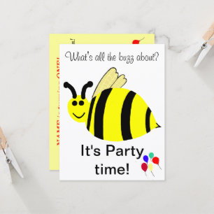 Invitation d'anniversaire avec ballons en forme d'