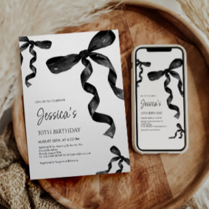 Invitation d'anniversaire avec Black Bow