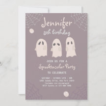 Invitation d'anniversaire avec des fantômes et des