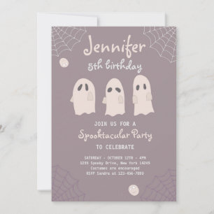 Invitation d'anniversaire avec des fantômes et des