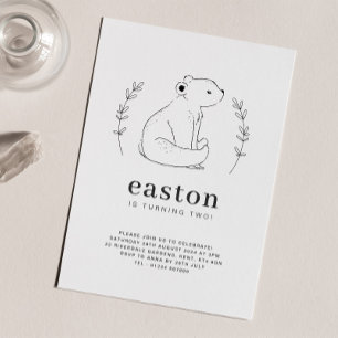 Invitation d'anniversaire avec dessin ours en lign
