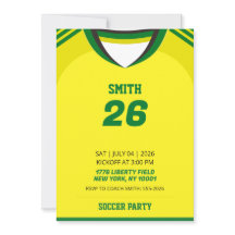 Invitation d'anniversaire avec maillot de foot per
