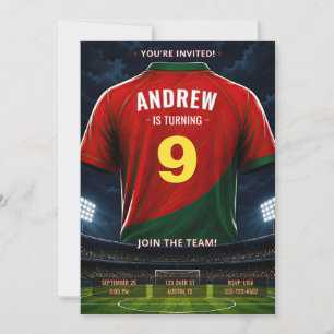 Invitation d'anniversaire avec maillot de football