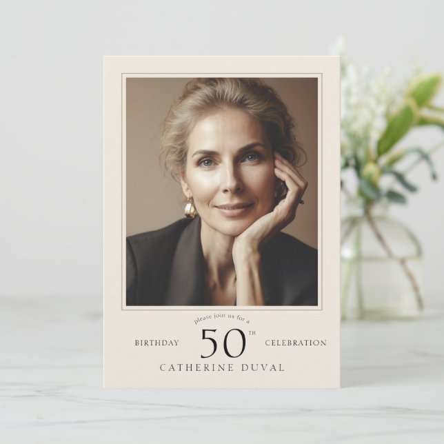 Invitation d'anniversaire avec photo (Debout devant)