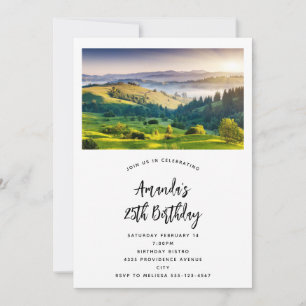 Invitation d'anniversaire avec photo de paysage de