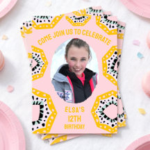 Invitation d'anniversaire avec photo et formes col