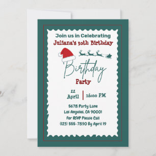 Invitation d'anniversaire avec Santa Hat