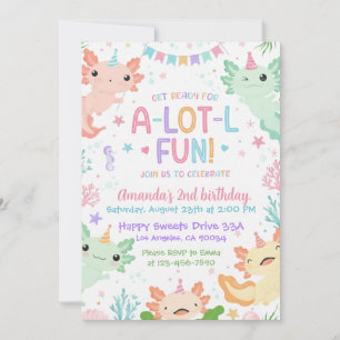 Invitation d'anniversaire Axolotl, Fête sous l'océ