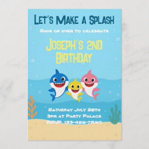 Invitation d'anniversaire Baby Shark