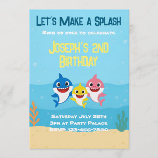 Invitation d'anniversaire Baby Shark