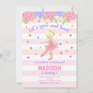 Invitation d'anniversaire Ballerina / Tutu Invitat