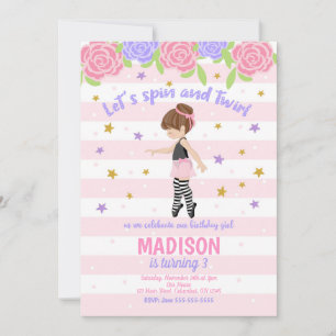 Invitation d'anniversaire Ballerina / Tutu Invitat