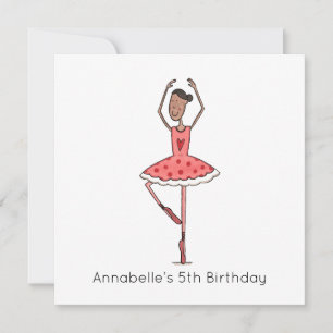 Invitation d'anniversaire Ballerine personnalisée