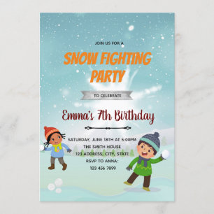 Invitation d'anniversaire bataille de boules de ne