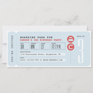 Invitation d'anniversaire billet de train